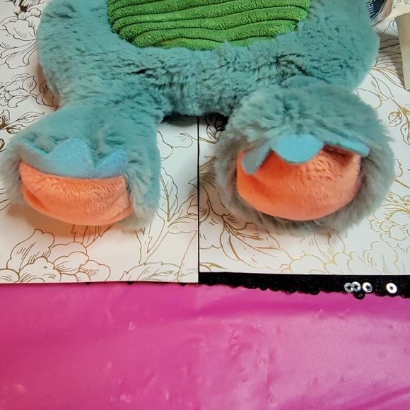 MARY Meyer Pebblesaurus Lovey Blue 14" Dinosaur Plush Security Blanket - Picture 4 of 7